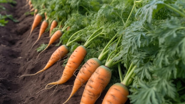 Raccolta delle carote nell'ai generativo del giardino