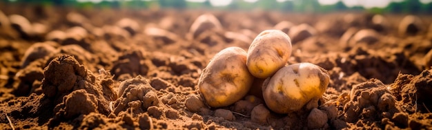 Raccolta delle patate in giardino IA generativa