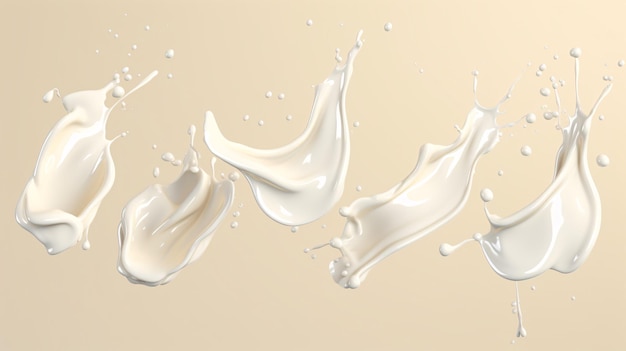 Raccolta di Dairy Splash e streaming di latticini o prodotti lattiero-caseari con grafica 3D del percorso di mascheramento