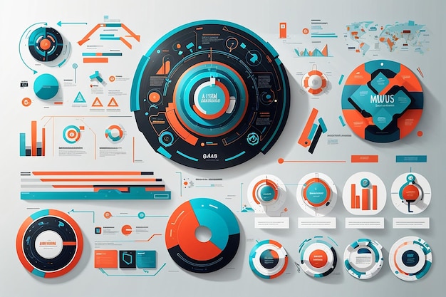 Raccolta di elementi infografici futuristici