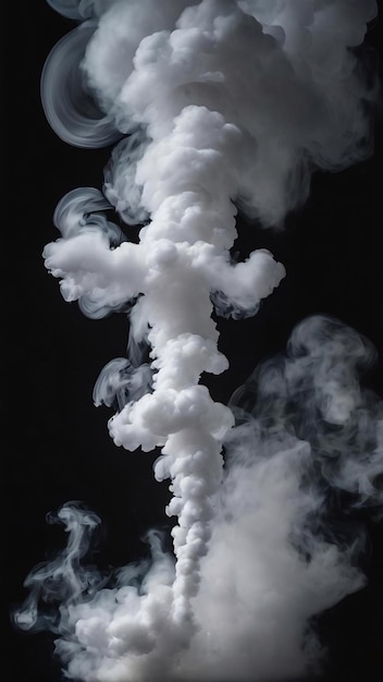 Raccolta di fumo bianco su sfondo nero