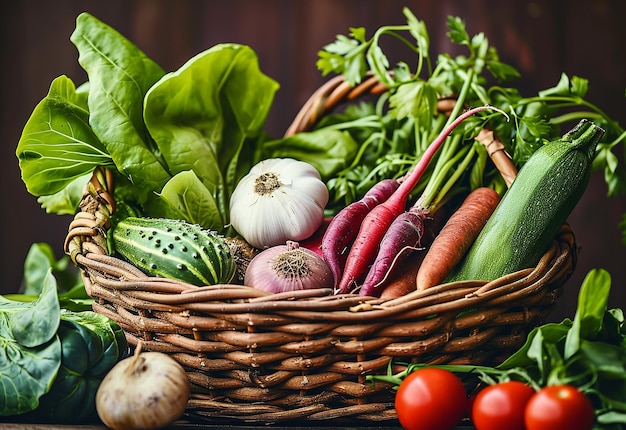 Raccolta di verdure fresche generosità cibo sano cibo vegetariano sfondo