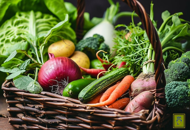 Raccolta di verdure fresche generosità cibo sano cibo vegetariano sfondo