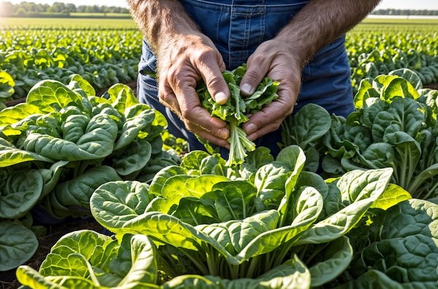 Raccolta Di Verdure Fresche Lo Sforzo Dedicato Di Un Agricoltore