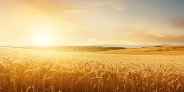 Raccolto di grano maturo nella fattoria