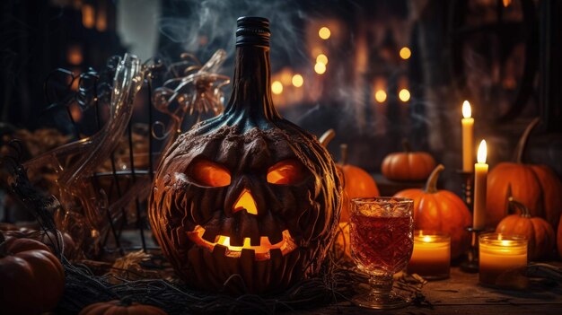 racconto di bottiglie di zucca un bizzarro brindisi di halloween nel vino