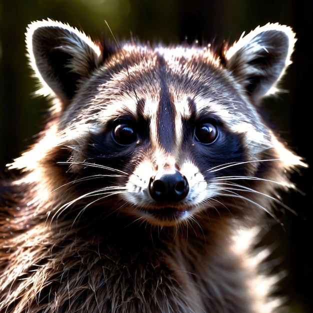 Raccoon animale selvaggio che vive in natura parte dell'ecosistema