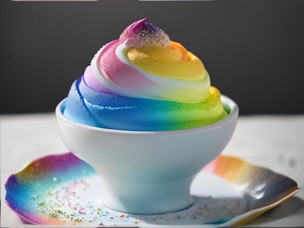 Radiant Delights Rainbow Ripple Ice Cream in una ciotola