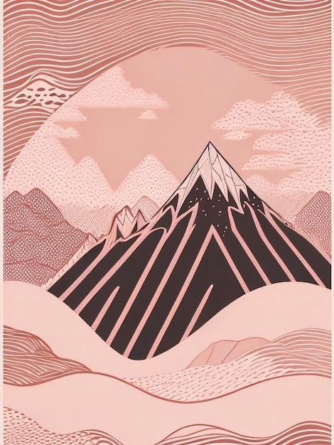 Radiant Mountain Vistas Abstract Vector Sfondio con Montagne