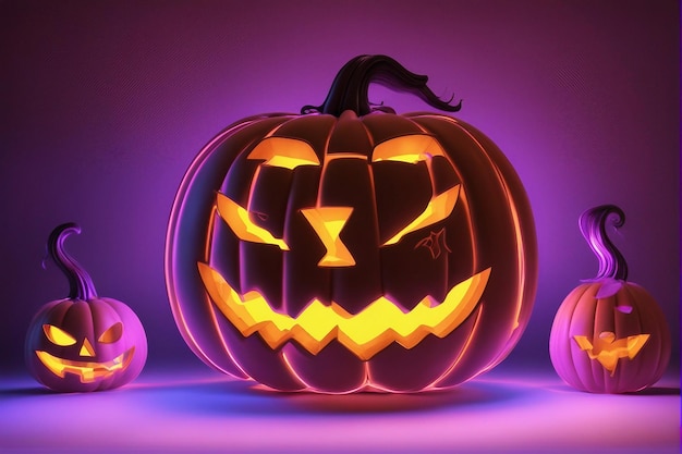 Radiant Pumpkin Delight svela una città di Halloween in neon 3D adornata con zucche