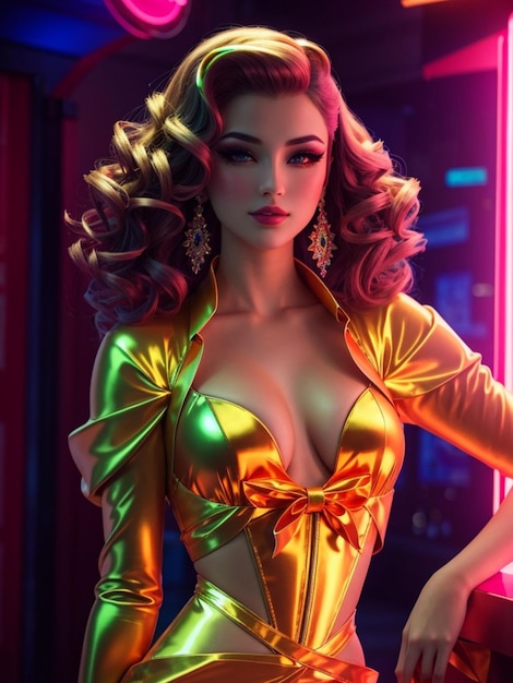 Radiant Temptation Il fascino della sensuale dea al neon