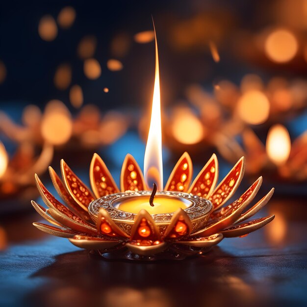 Radiante Diwali Diya Simbolo di Luce e Celebrazione