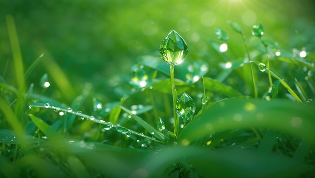 Radiante eleganza, lame baciate dalla rugiada, in mezzo all'abbraccio della natura.