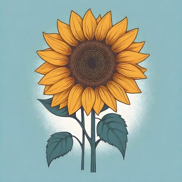 Radiante girasole bellezza vettoriale disegnata a mano