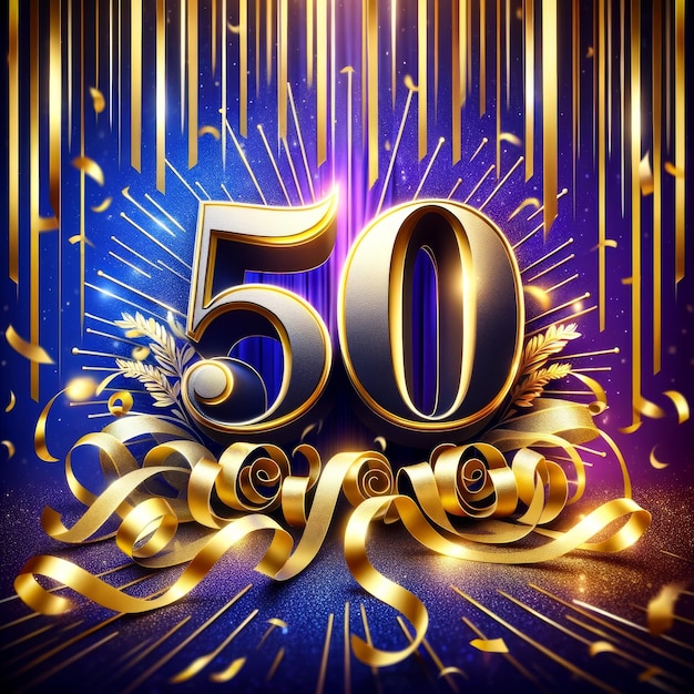Radiante Golden 50th Anniversary Milestone Display