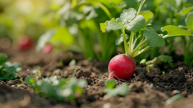 Radice che crescono in giardino focalizzazione selettiva IA generativa