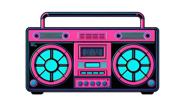 Radio boombox al neon