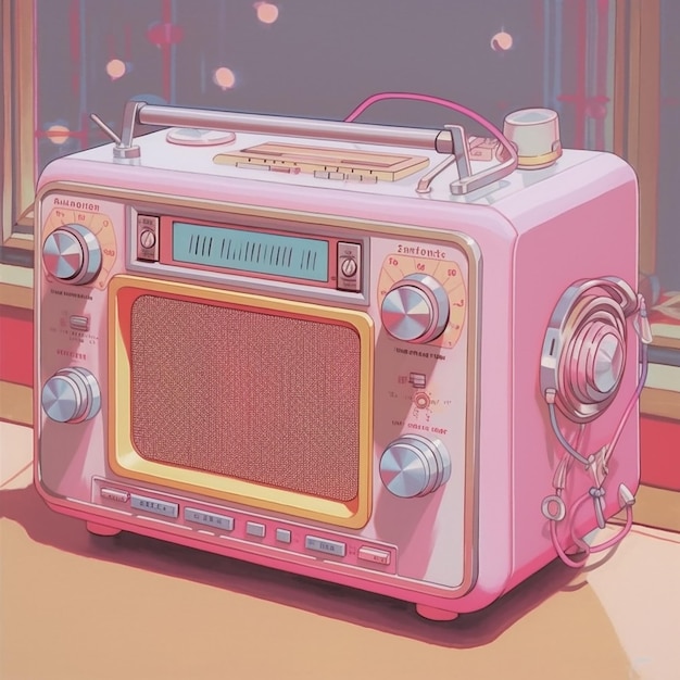 Radio retrò rosa anime anni '80