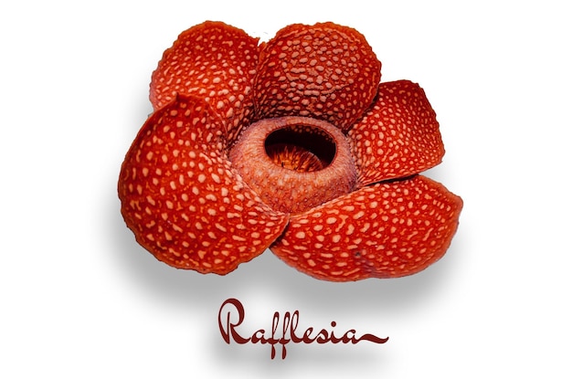 Rafflesia Arnoldii fiore con fondo bianco pieno