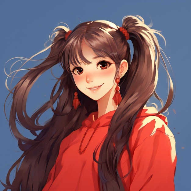 Ragazza bellissima con il maglione rosso