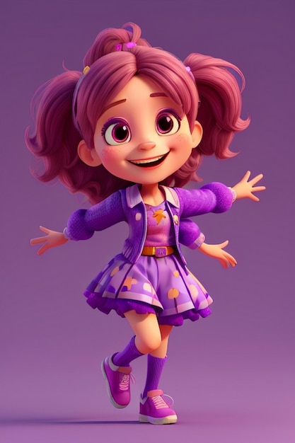 Ragazza caricatura carino 3D