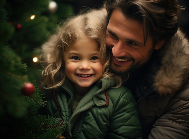 Ragazza carina con albero di Natale