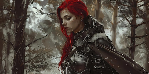 ragazza cavaliere illustrazione medievale sfondo desktop