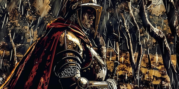 ragazza cavaliere illustrazione medievale sfondo desktop