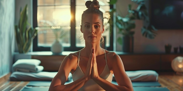 ragazza che fa yoga IA generativa