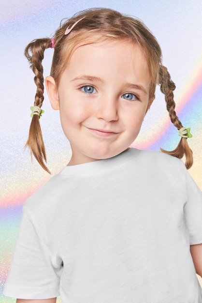 Ragazza che indossa una maglietta png mockup