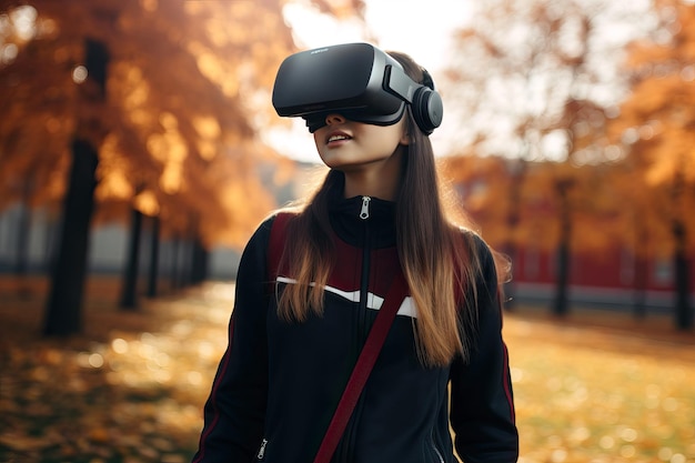 Ragazza con gli occhiali VR