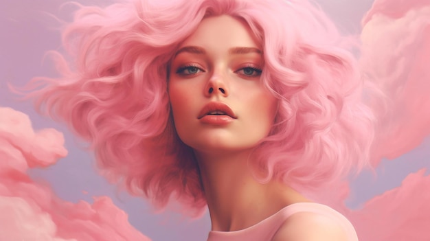 Ragazza con i capelli rosa