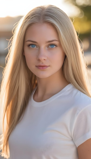 Ragazza con la pelle e i capelli sani