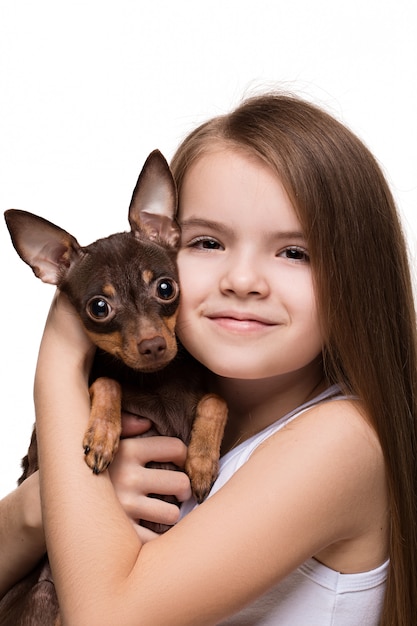 ragazza con un cane