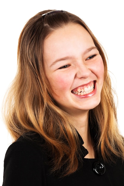 Ragazza con un cappotto nero