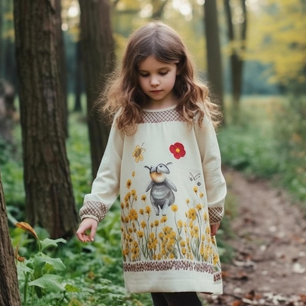 ragazza con un maglione con un cervo sul davanti.