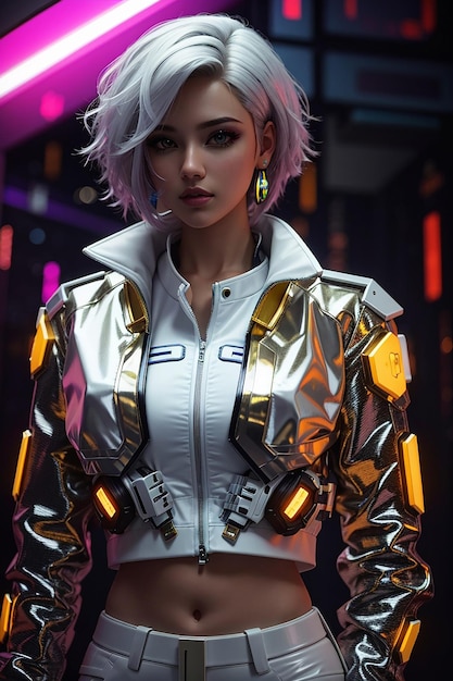 ragazza cyberpunk bella fullarmored dal 3030