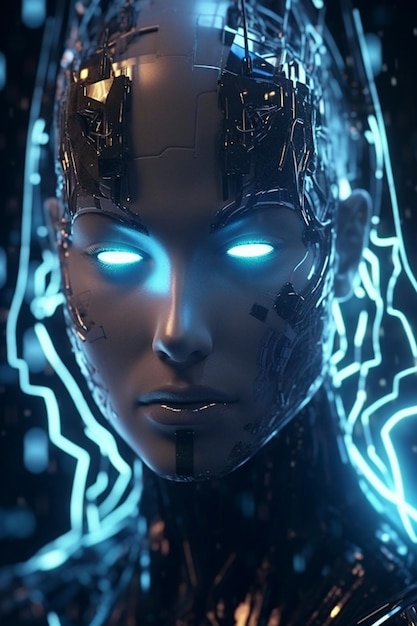 ragazza cyborg IA generativa