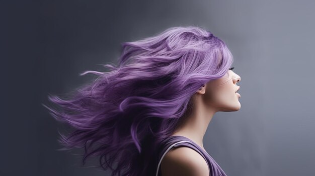 ragazza dai capelli viola