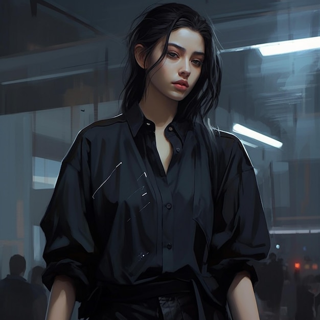 Ragazza di anime cyberpunk