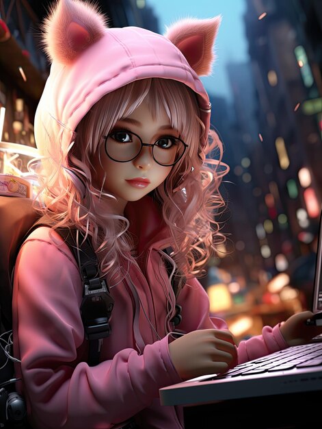 Ragazza di anime cyberpunk