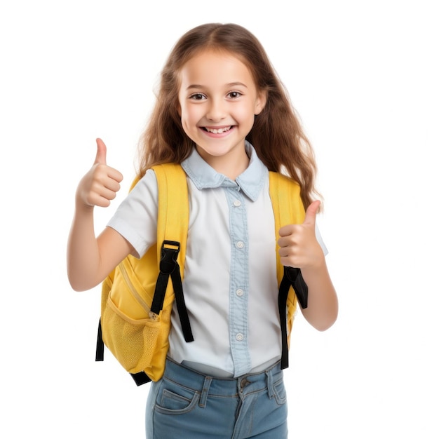 Ragazza felice della scuola isolata