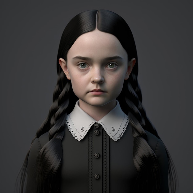 Ragazza gotica rendering 3d