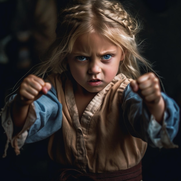 Ragazza guerriera di karate