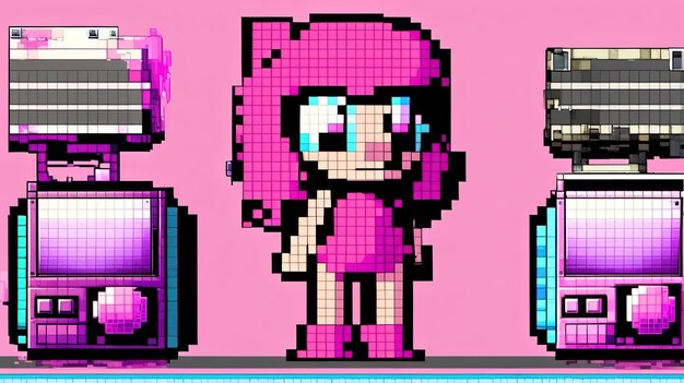 ragazza in stile pixel