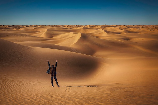 Ragazza turistica nel deserto della Namibia