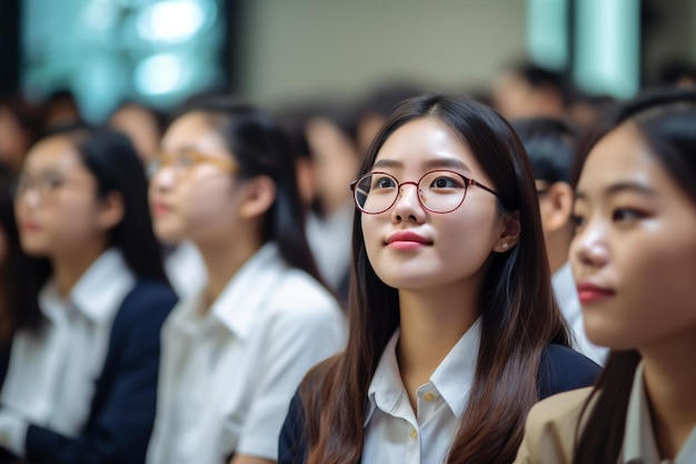 Ragazze asiatiche che partecipano a una sessione di consulenza professionale esplorando il futuro educativo