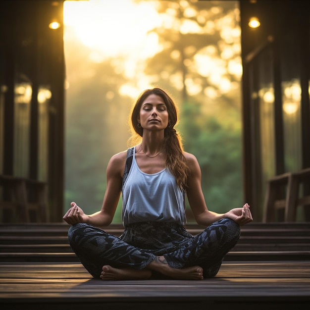 ragazze di yoga sulle montagne