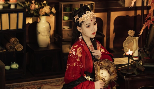 Ragazze sexy di Hanfu cinese in stile asiatico