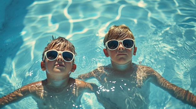 Ragazzi che godono del tempo in piscina